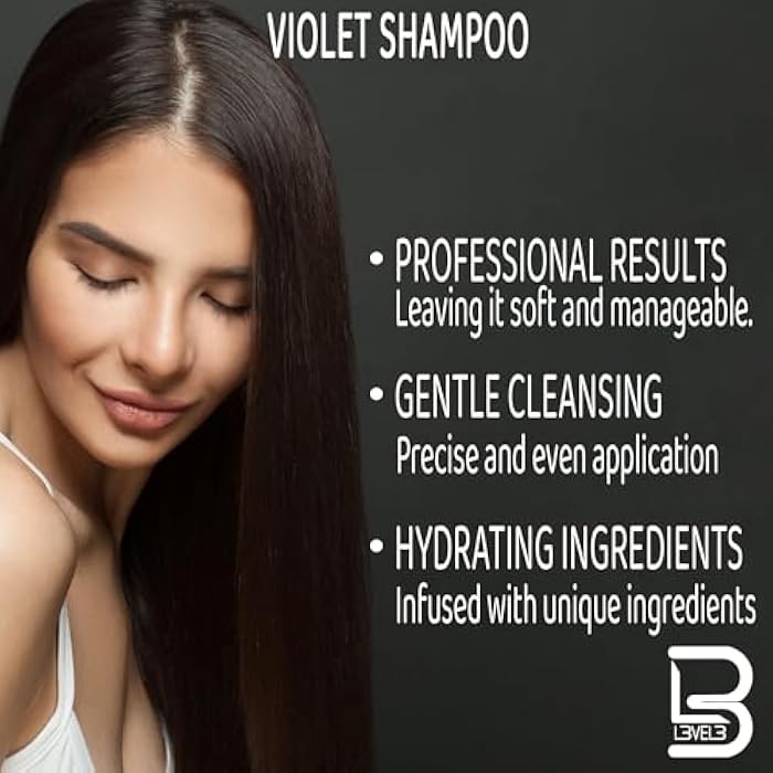 L3 Level 3 Violet Shampoo with Color Protection - Moisture Balance - Hair Repair and Strengthen - 9.47 Fl Oz - Image 3