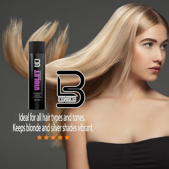 L3 Level 3 Violet Shampoo with Color Protection - Moisture Balance - Hair Repair and Strengthen - 9.47 Fl Oz - Image 5
