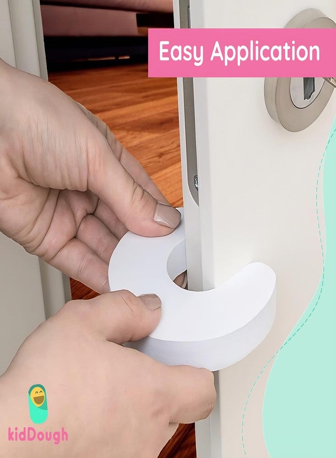 KidDough Baby Proofing Finger Pinch Door Guard for Kids Safety - Pack of 6 White C-Shape Door Stopper Guard, for Accidental Door Lock & Slamming Door Protection for Child, Babies & Pet Safety - Image 5