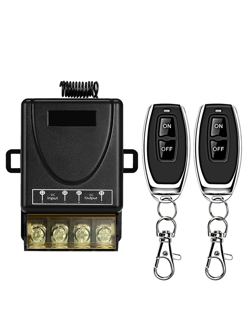 Wireless Relay Remote Switch, 328 ft Long Range, DC 12V/24V/48V/72V 40A Relay Switch, for All Kinds of DC Motors, Industrial Control, Luminaire Controll - Image 1