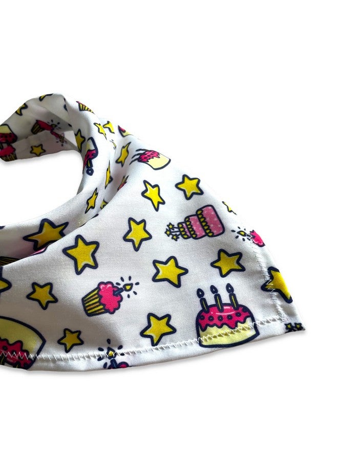W Brings Birthday Special Dog Bandana/Scarf With Cakes & Candles | This Stunning Gorgeous Design Dog Bandana Scarf Is Perfect Styling Accessory For Dogs One Size Fits All. - Image 3