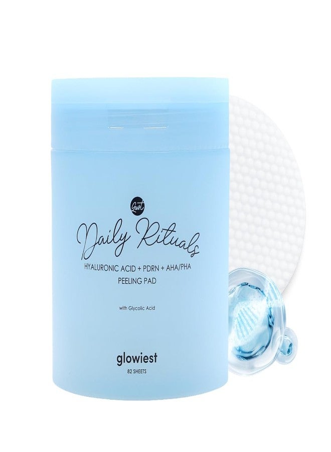 glowiest Daily Rituals Peeling Pads - 2% Niacinamide, AHA BHA PHA & Hyaluronic Acid - Dual-Sided Exfoliating Pads with Glycolic Acid for total face & body glow (Hyaluronic Acid + PDRN) - Image 1