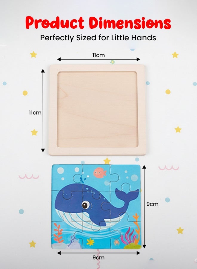 High Quality Wooden Early Learning Puzzle Set for Kids – Educational Jigsaw Toys with Water Animals Theme (Whale, Duck, Tortoise, Fish, Crab), Objects & Shapes – Montessori Activity for Toddlers, Boys, Girls, Indoor & Outdoor Play - Image 4