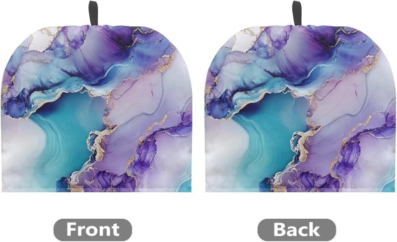 Tea Pot Cozies Marble Tea Cup Insulation Pad Tea Cozy for Teapot Insulated Tea Pot Cozy Tea Pot Cozy for Keeping Warm Tea Cosy for Teapot Dust Protector Purple Tea Cosy for Teapot - Image 2