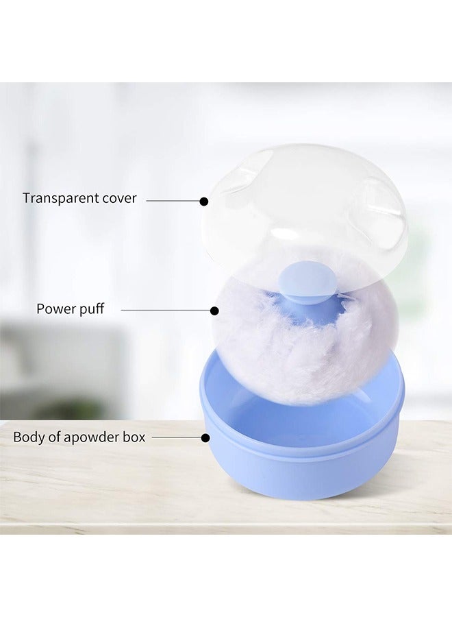 HY 2Pcs Baby Body Cosmetic Powder Puff Body Powder Puff and Container Case (Pink and Blue) - Image 5