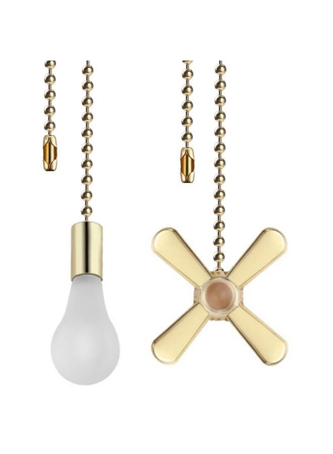 DAYONE Ceiling Fan Pull Chains, 2pcs 3mm Diameter Beaded Ball Fan Pull Chain, 13.6 Inches Fan Pulls Set with Connector for Ceiling Fan Light and Lamps - Image 1