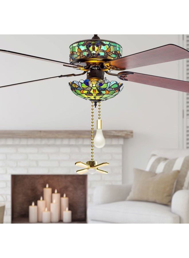 DAYONE Ceiling Fan Pull Chains, 2pcs 3mm Diameter Beaded Ball Fan Pull Chain, 13.6 Inches Fan Pulls Set with Connector for Ceiling Fan Light and Lamps - Image 3