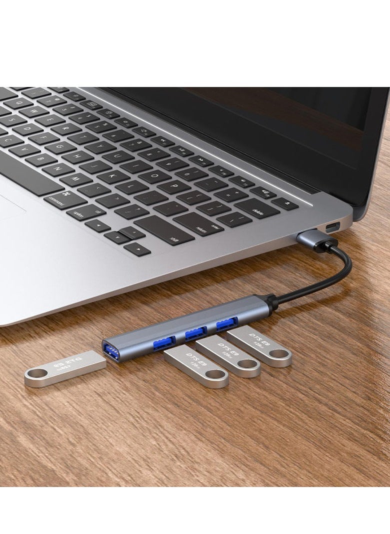 Samu - USB C Hub, USB C 4-Port Ultra-Slim Type-C to USB（1*USB 3.0 & 3*USB 2.0）USB Splitter USB Adapter Multiport for Mac Book, Notebook, Phone, XPS, Windows and More Type C Devices - Image 1