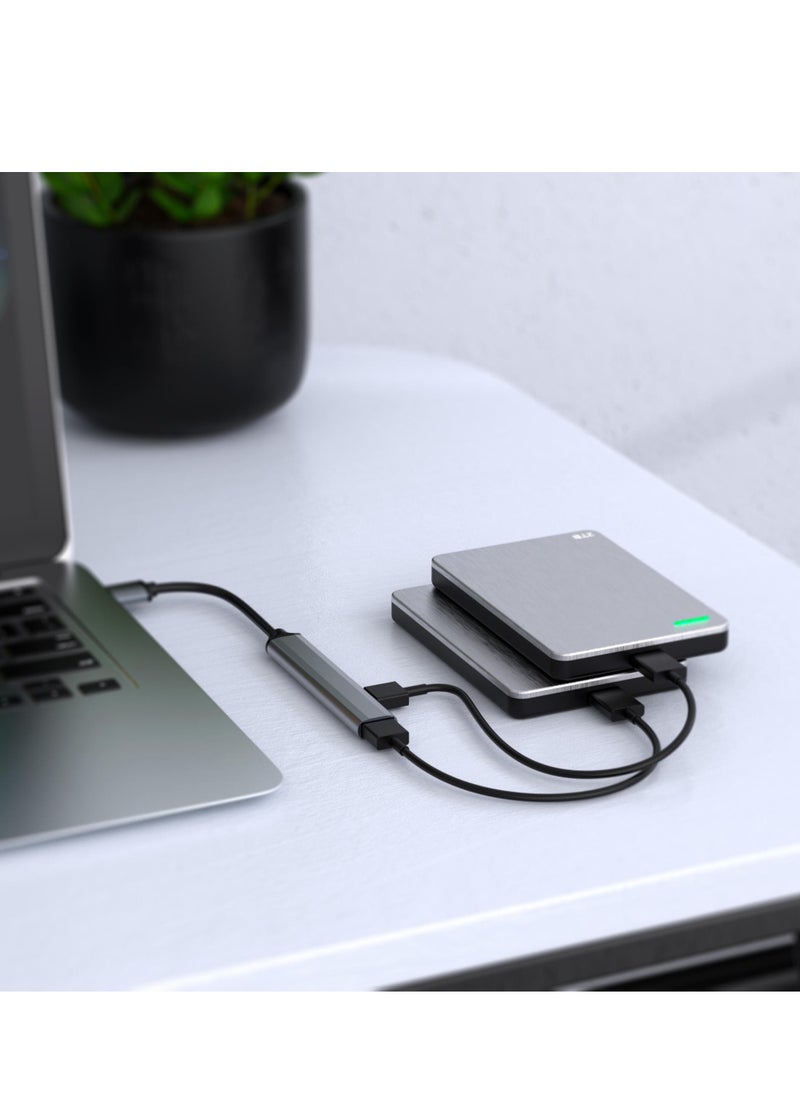 Samu - USB C Hub, USB C 4-Port Ultra-Slim Type-C to USB（1*USB 3.0 & 3*USB 2.0）USB Splitter USB Adapter Multiport for Mac Book, Notebook, Phone, XPS, Windows and More Type C Devices - Image 1