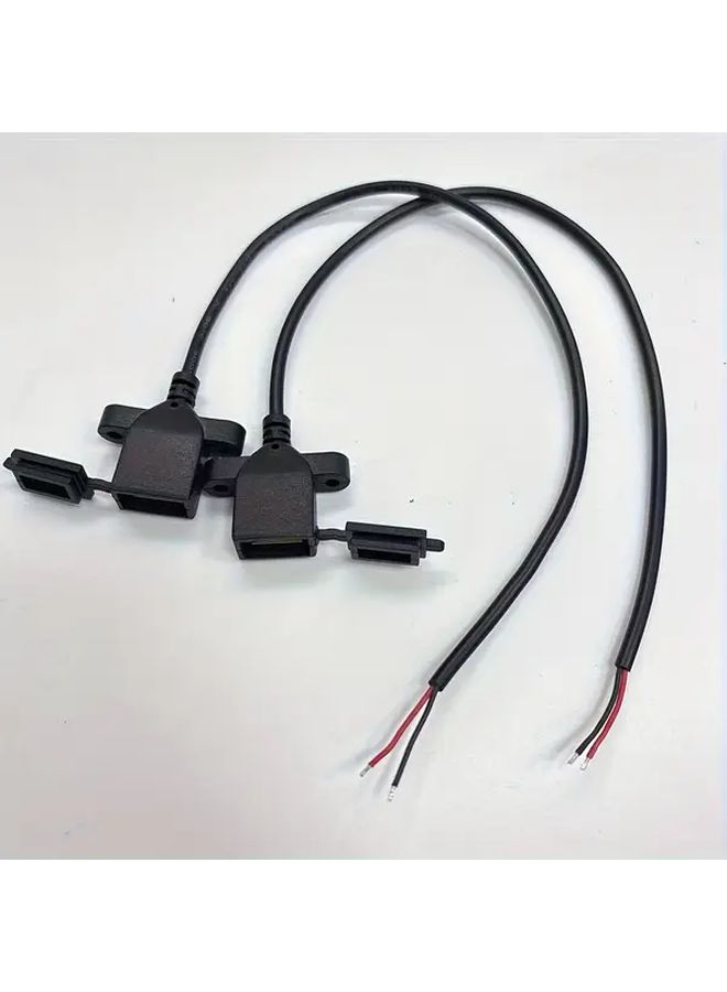 Black USB Female Extension Cable With Locking Connector Heavy Duty Power Cord - Image 3