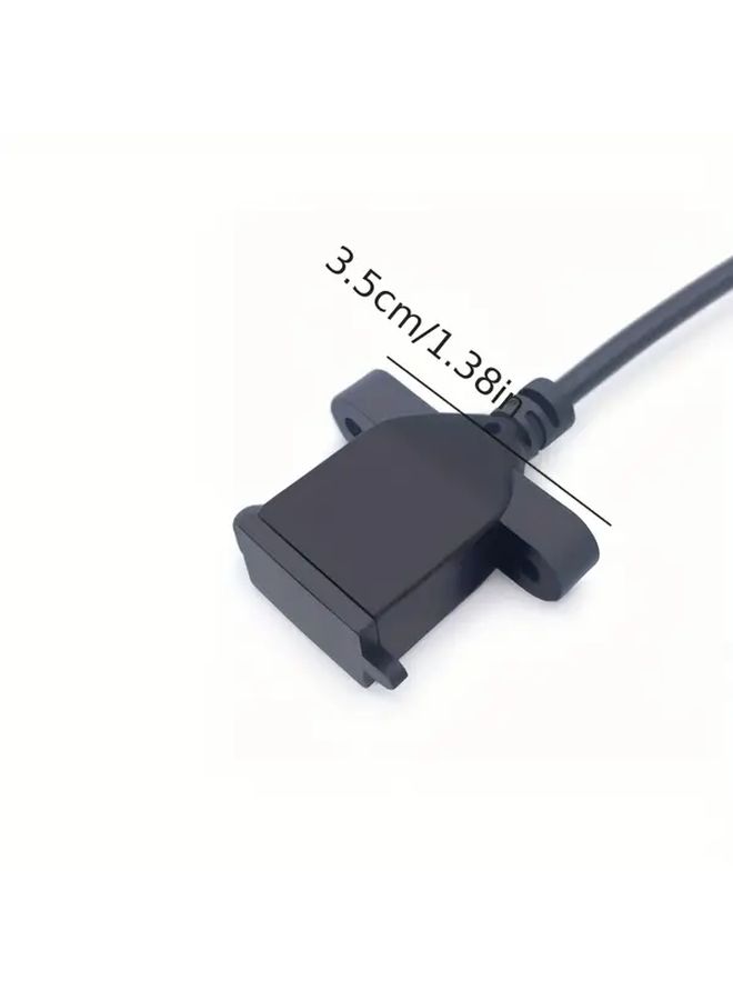 Black USB Female Extension Cable With Locking Connector Heavy Duty Power Cord - Image 2