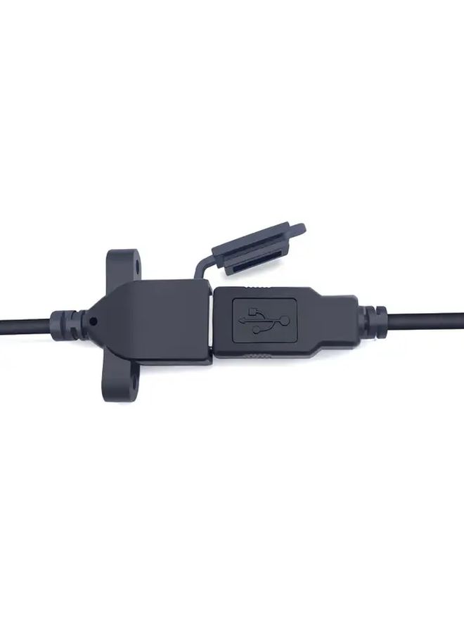 Black USB Female Extension Cable With Locking Connector Heavy Duty Power Cord - Image 5