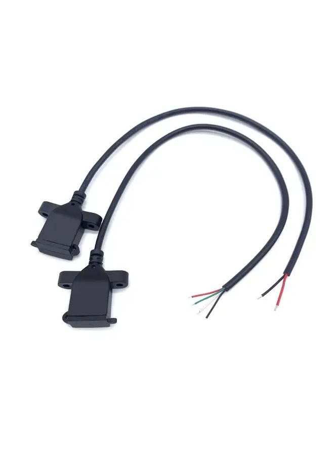 Black USB Female Extension Cable With Locking Connector Heavy Duty Power Cord - Image 4