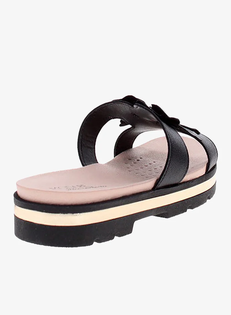 Modare Black Flat Sandals for Women – Stylish Ladies Flat Sandals & Comfortable Flat Slippers for Women | Best Price UAE