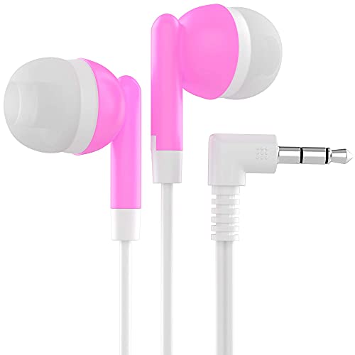 Maeline Bulk Earbuds with 3.5 mm Headphone Plug - 30 Pack - Pink - Image 1