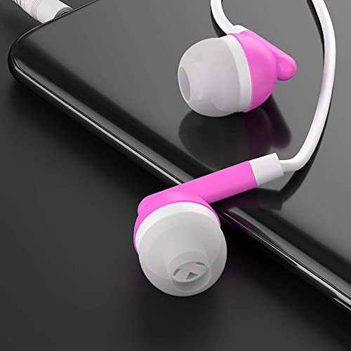 Maeline Bulk Earbuds with 3.5 mm Headphone Plug - 30 Pack - Pink - Image 5