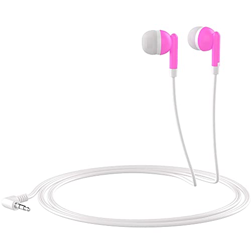 Maeline Bulk Earbuds with 3.5 mm Headphone Plug - 30 Pack - Pink - Image 2