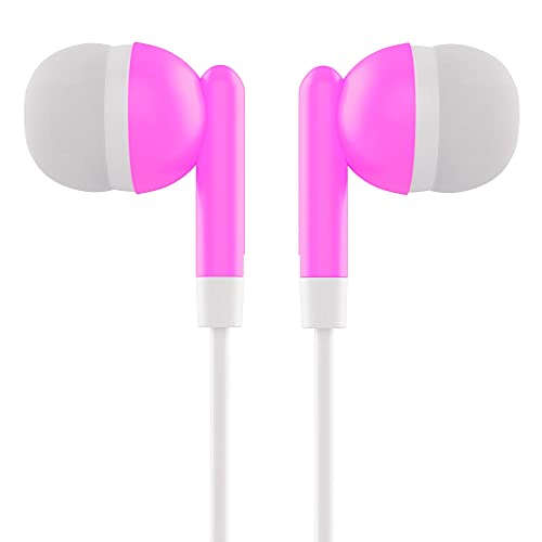 Maeline Bulk Earbuds with 3.5 mm Headphone Plug - 30 Pack - Pink - Image 3