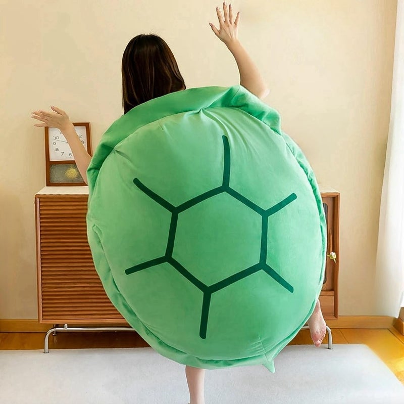 BXEBUI 51 Inch Wearable Turtle Shell Pillows Stuffed Animal Costume Plush Toy Funny Dress Up Gift for Kids Adults 51 in - Image 2
