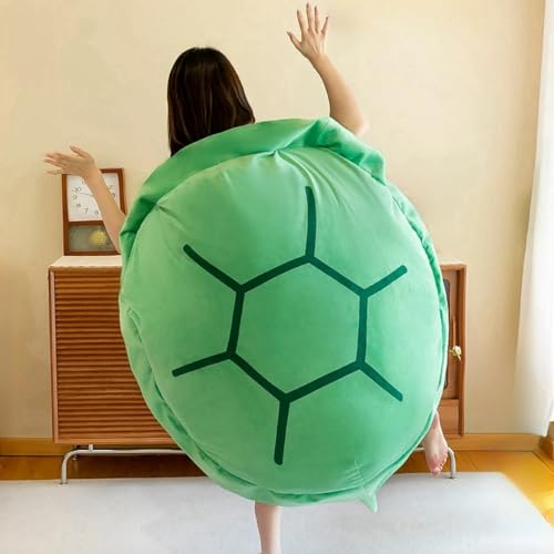 BXEBUI 51 Inch Wearable Turtle Shell Pillows Stuffed Animal Costume Plush Toy Funny Dress Up Gift for Kids Adults 51 in - Image 1