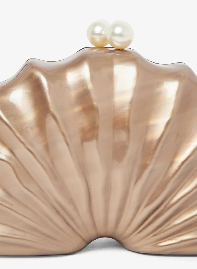 Styli Brown Seashell Clutch Bag