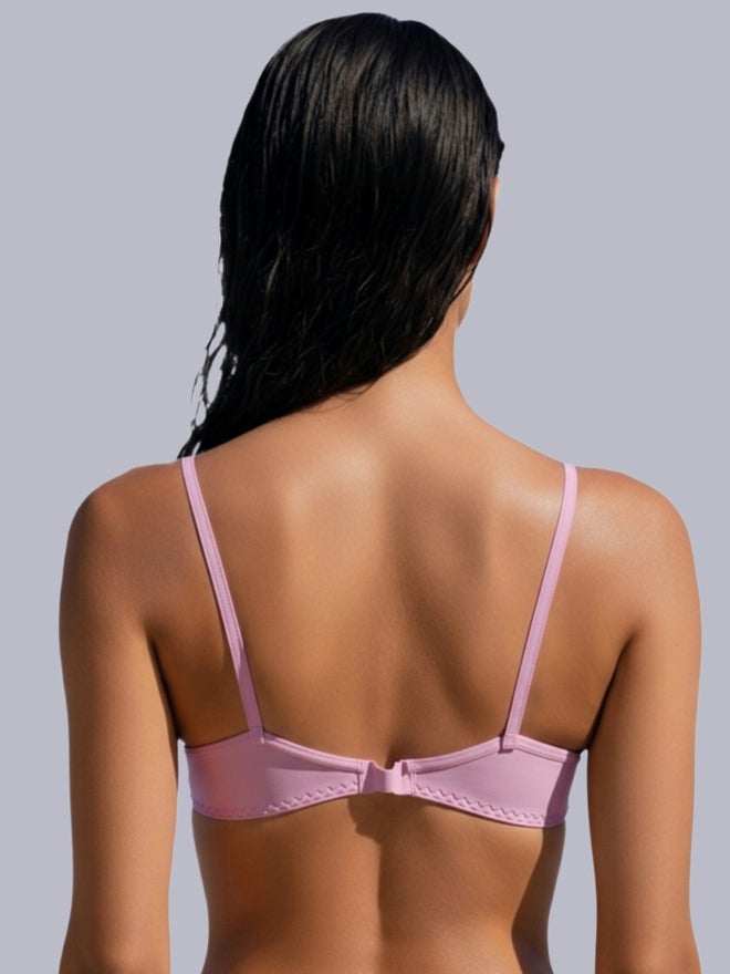 Eden Pink Non-Padded Non Wired Cotton Blend T-Shirt Bra - Image 3