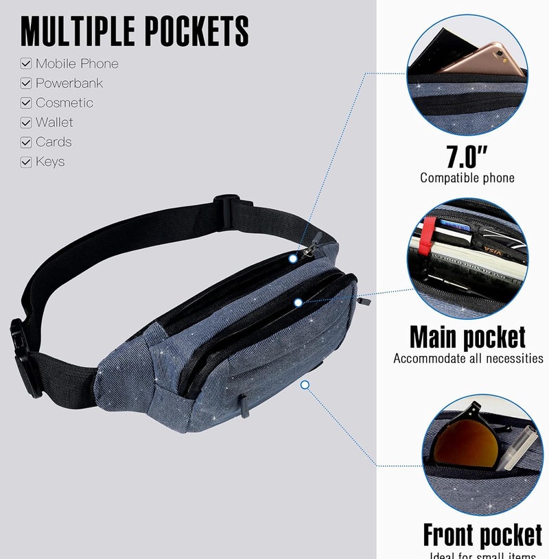 ووتر فلاي حقيبة واسط الخصر من نوع “ووترفلاي” (Waterfly Fanny Pack): حقيبة صغيرة توضع على الورك، عملية وأنيقة، مناسبة للجري، التنزه، والمسافرين، للنساء والرجال. - Image 2