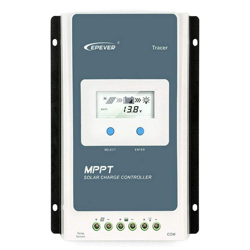 EPEVER MPPT 30A Solar Charge Controller 12V 24V Auto 30A Solar Controller Max 100V Input Negative Grounded Solar Reulator fit for LeadAcid and Lithium Batteries and Support Batterless Run