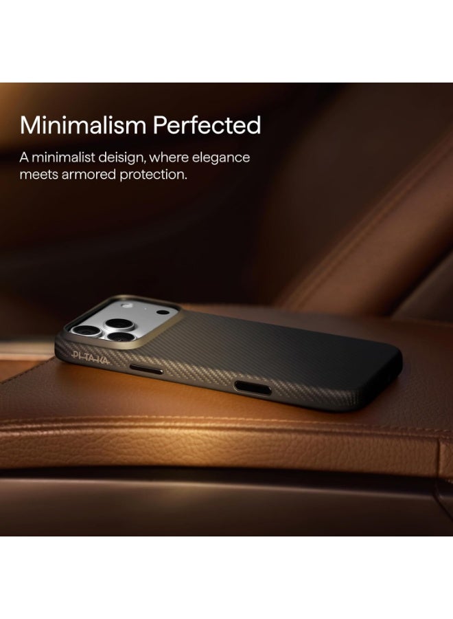 PITAKA iPhone 17 Pro Max, Ultra Gurad Protective Case, Shockproof, Full Coverage, MagSafe Compatible, Durable, Aramid Fiber, Shock Absorbing, Wireless Charging, Business, Stylish (600D Black/Gray, 6.9 - Image 5
