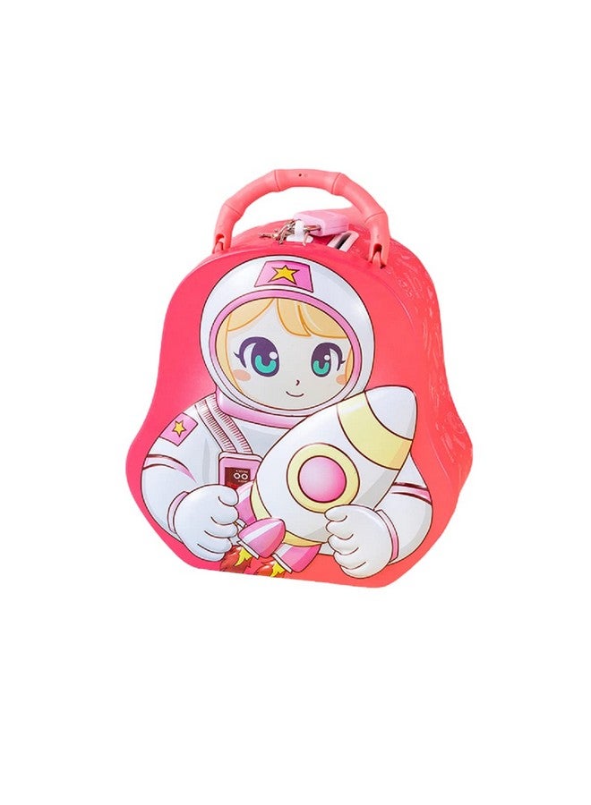 فنبلاست حصالة نقود للأطفال من فن بلاست - صندوق عملات معدنية بتصميم فضائي، حصالة نقود معدنية مزودة بقفل ومفتاح، صندوق عملات معدنية للأطفال، حصالة نقود، صندوق عملات معدنية للبنات، هدية عيد ميلاد للأولاد والبنات (وردي) - Image 1