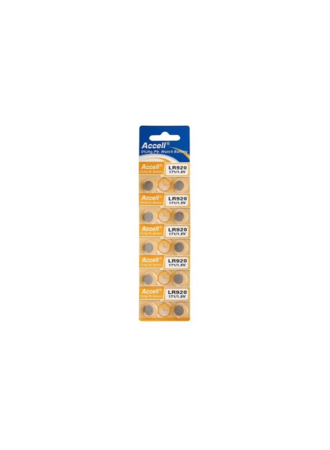 10-Pieces Accell AG6 LR920 (171) Alkaline 1.5V Batteries
