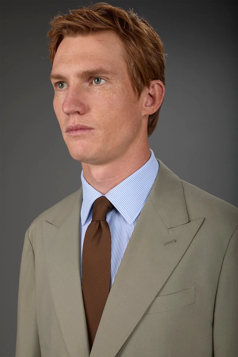 دوبل غانغر Men's single-colour silk tie - Beige