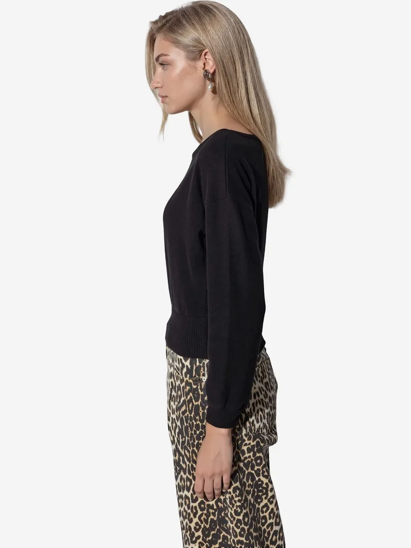 بوسيم BUSEM Women's Cropped Crew Neck Sweatshirt
