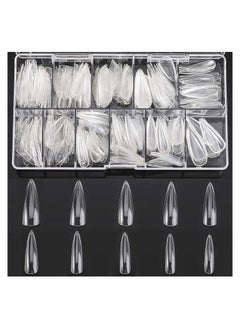 Excefore Clear Acrylic Nail Tips Full Cover Fake Nails  - Image 1