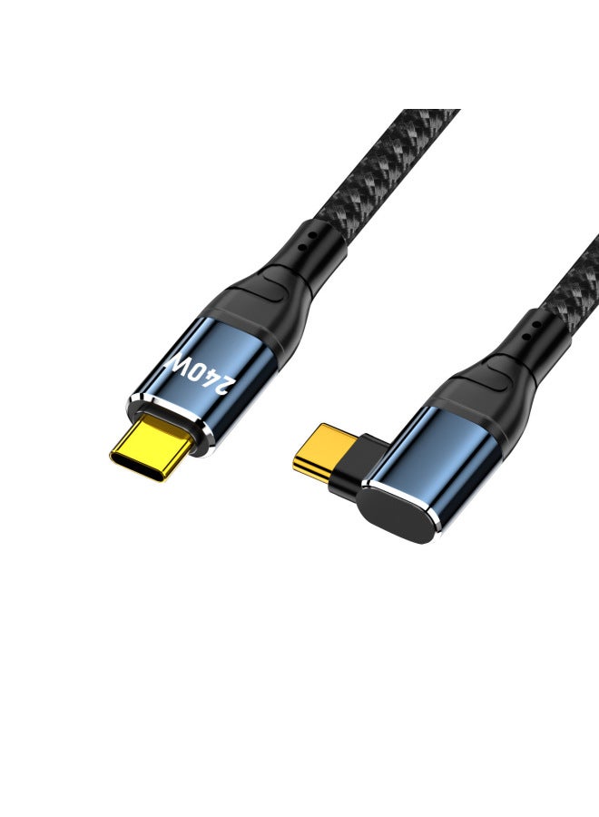 240w Data Cable Type-c Double Male Pd Charging Cable Vertical Middle Bend Right Angle Mobile Phone Computer Notebook Transmission - Image 5