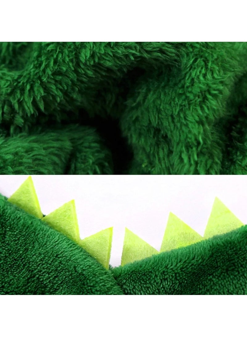 A.M Pet Halloween Costume Clothes Cute Green Dinosaur Shape Dog Clothes Winter Warm Soft Hoodie Four-Legs Jumpsuit for Small Dog Puppy Hoodie Clothes Halloween Party Cosplay Costume - Image 5