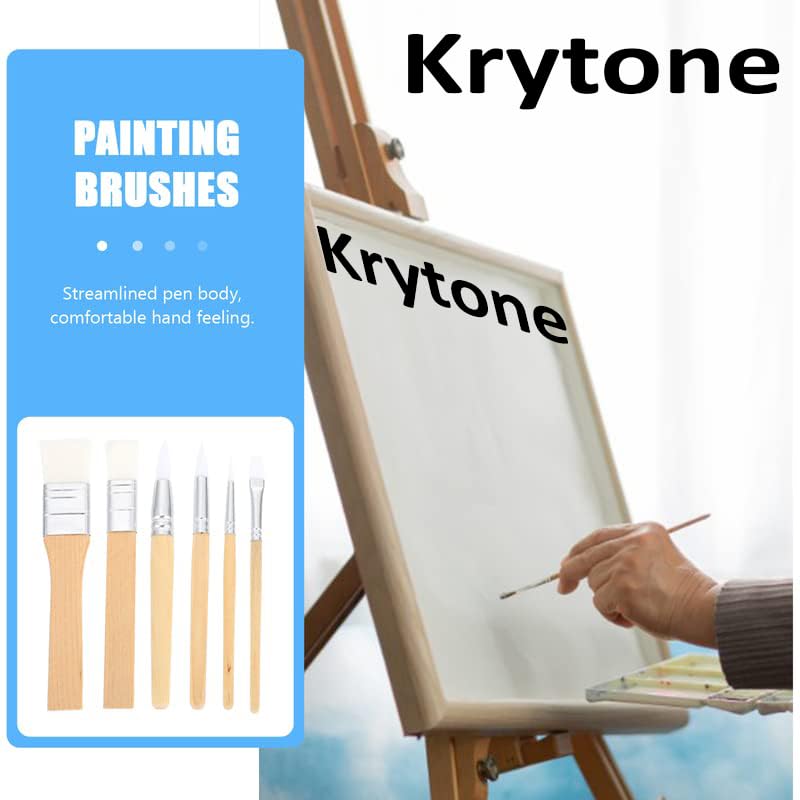 KRYTONE مجموعة فرش طلاء صناعية دائرية ومسطحة من KRYTONE.Fx® مكونة من 6 قطع للطلاء بالأكريليك والمائي والكانفاس. - Image 4
