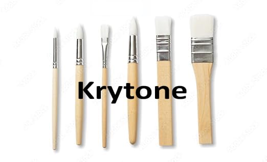 KRYTONE مجموعة فرش طلاء صناعية دائرية ومسطحة من KRYTONE.Fx® مكونة من 6 قطع للطلاء بالأكريليك والمائي والكانفاس. - Image 3