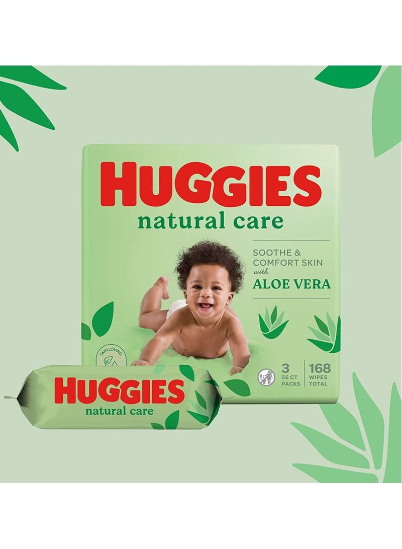 هجيز مناديل مبللة للأطفال من ناتشورال كير ، 672 قطعة (12x56) - الألوة فيرا ، الألياف الطبيعية المحببة للبشرة - Image 2