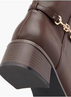 Flora Bella By Shoexpress Women Metal Accent High Shaft Boots with Block Heels and Zip Closure  - Image 5