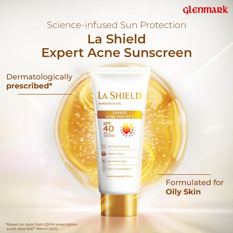 La Shield SPF 40 PA Mineral Sunscreen Gel  Superior Matte Finish  Oilfree  Lightweight  No white cast  For Acne Prone Oily or sensitive skin Dermatologist Prescribed  50g - Image 2