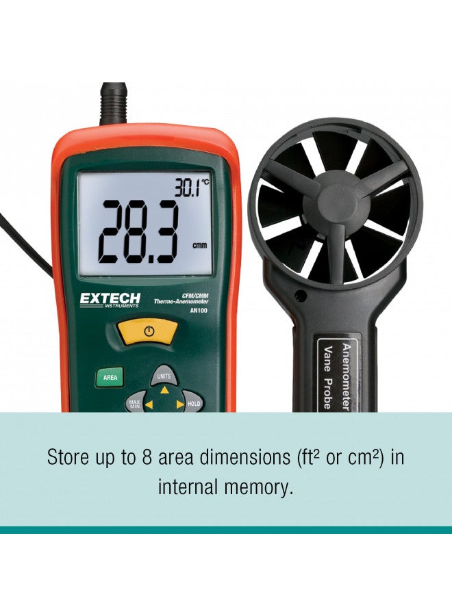 Extech AN100 CFM/CMM Mini Thermo-Anemometer - Image 3