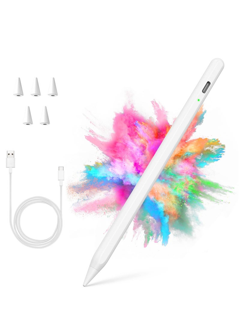 Stylus Pen for iPad with Palm Rejection, Upgraded iPad Pencil Pen Compatible for Apple iPad 10th/ 9th/ 8th/ 7th/ 6th Gen, iPad Mini 5/ 6th Gen, iPad Air 3rd/4th/5th, iPad Pro 11/12.9inch - Image 1