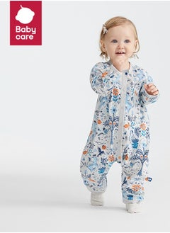 Babycare Babycare - Long Sleeves Footed Baby Onesie, Lion Blue, 0–1 Month, Soft Cotton, BPA-Free, Non-Toxic, Snap Closure, Gentle on Skin, Breathable Fabric, Durable, Comfortable Fit, Ideal for Newborns  - Image 2