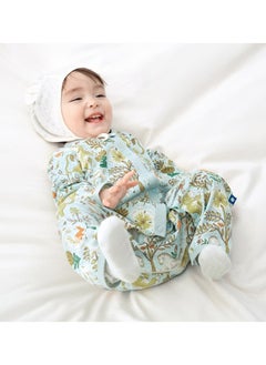 Babycare Babycare - Long Sleeves Footed Baby Onesie, Lion Blue, 0–1 Month, Soft Cotton, BPA-Free, Non-Toxic, Snap Closure, Gentle on Skin, Breathable Fabric, Durable, Comfortable Fit, Ideal for Newborns  - Image 4