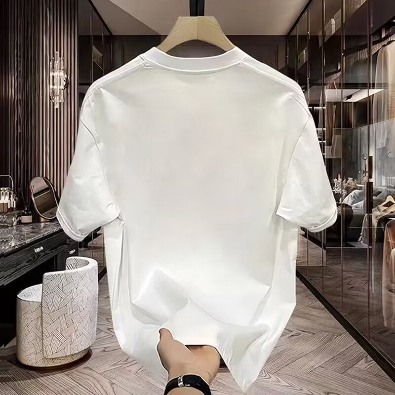 Trendy Brand Internet Celebrity Bear Printed Short-Sleeved T-Shirt Men'S Summer Handsome Round Neck Loose Half-Sleeved Top - Image 5