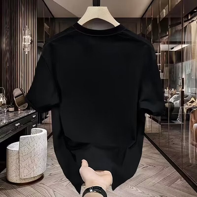 Trendy Brand Internet Celebrity Bear Printed Short-Sleeved T-Shirt Men'S Summer Handsome Round Neck Loose Half-Sleeved Top - Image 4