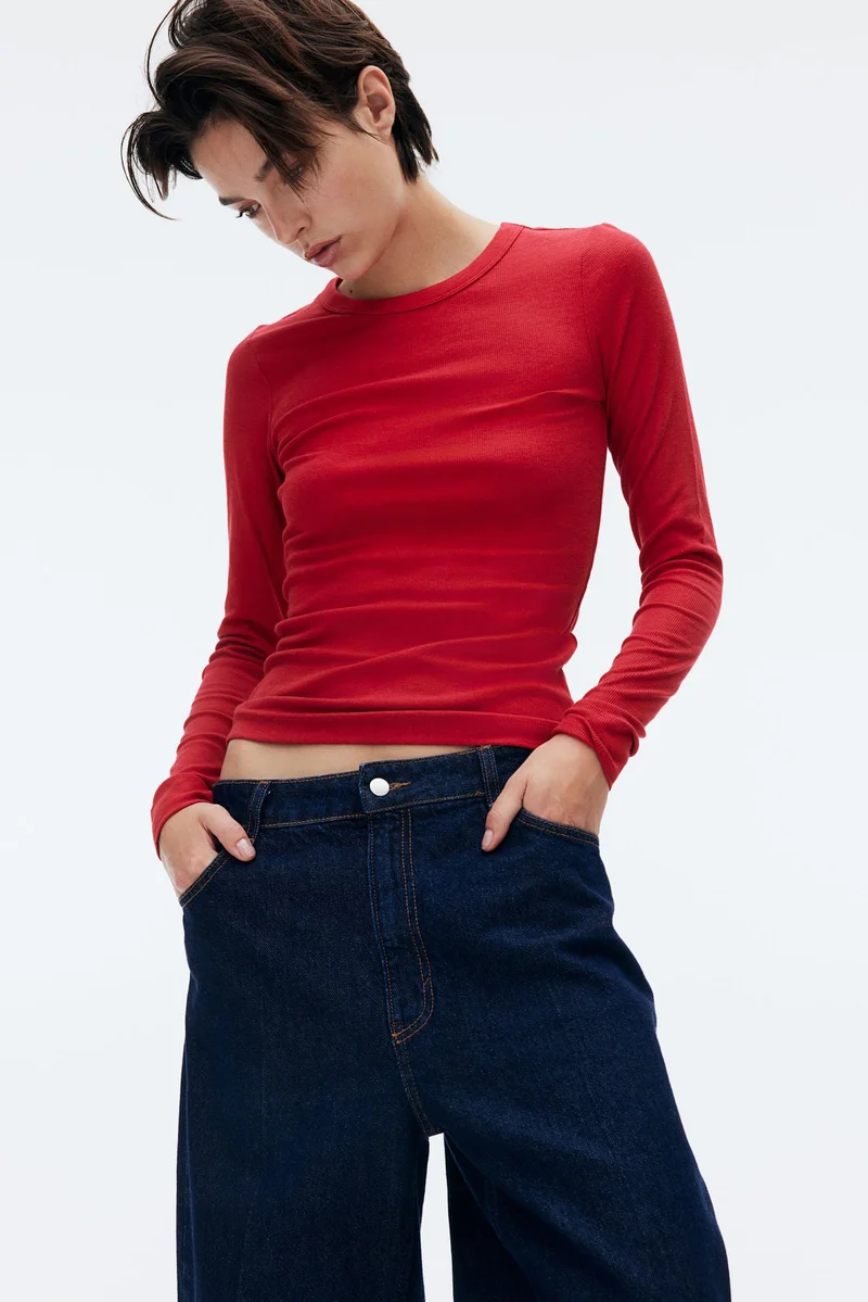 H&M Ribbed modal-blend top