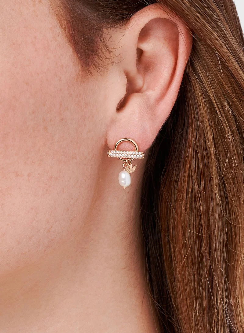 EMPORIO ARMANI Circle Logo Earrings