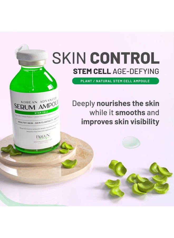 BRÜUN SC - أمبولات خلايا الجذعية للتحكم - سيروم كوري لتعزيز الميكرو إبر للوجه والجسم للاستخدام مع أو بدون قلم ديرما للعناية بالبشرة 1.18 أونصة سائلة - Image 3